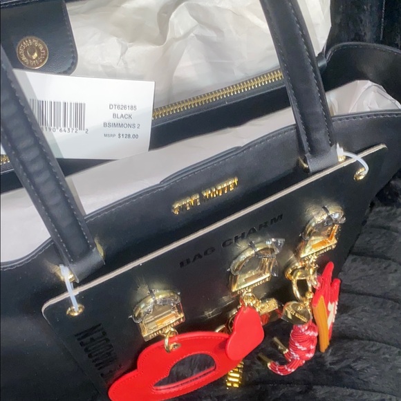 Steve Madden Black Tote with Bag-charm Set NWT - Picture 10 of 11